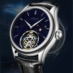 Custom Watch Factory Luxury Sapphire Stainless Steel Starry Sky Waterproof Mens Automatic Tourbillon Mechanical Watch