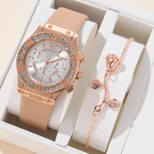 Custom Women’s Quartz Watch Bracelet, Luxury Diamond, Multifunctional Watch