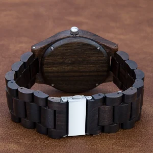 Custom Wood Men China Japan Movement Quartz Watches with logo Branding