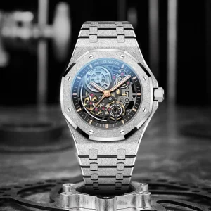 Custom logo Elegant Skeleton Dial Frosted Men Automatic Mechanical Watches