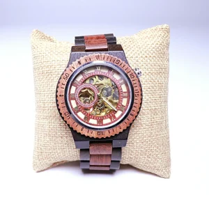 Custom logo Luxury Mechanical Handmade Design Automatic Wood Watch