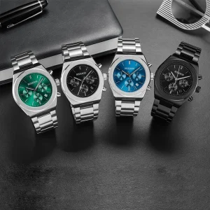 Custom logo Watch Fashion Designs Oem logo Sport Stainless Steel Chronograph Watches for Men Luxury Watch Manufacturer