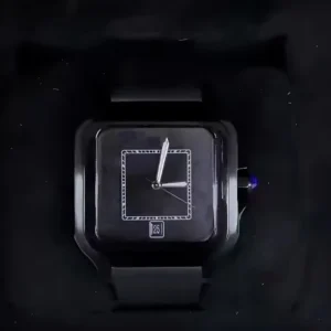 Customise New Trend Square Men’s Luxury Mechanical Watch with Pointer Dial Stainless Steel Band All Black