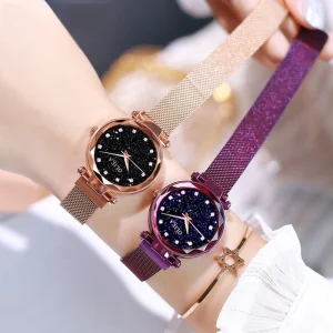 Customizable Women’s Stainless Steel Band Watch with Pointer Dial Display Quartz Movement Charm Watch