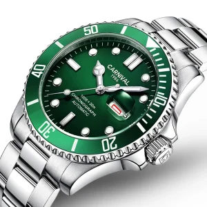 Customize Unisex Automatic Mechanical Diver Watch Sapphire Crystal 50 Bar Water Resistant Stainless Steel