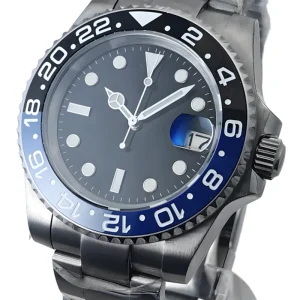 Customized 40mm Luminous Diver Mechanical Watch Pointer Dial Water Resistant 10 Bar 316L Stainless Steel Sport Power