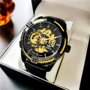 Customized High Quality Exquisite Luxury Stainless Steel Automatic Mechanical Coin Watch Fashion Trend Hollow Waterproof