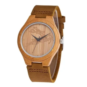 Customized High Quality Japanese Movement Bamboo Watch Wood Watch With Leather Brand