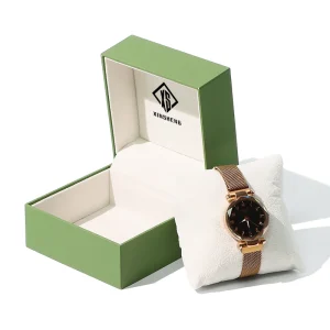 Customized High end PU Leather Watch Packaging Box Pillow Bracelet Box Watch Velvet Pocket Watch Storage Box