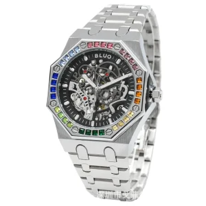 Customized High quality Rainbow themed Personalized Men’s Fully Automatic Mechanical Fashion Trendy Business Casual Watch