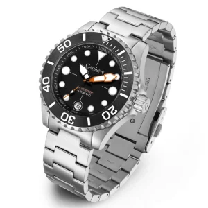 Customized LOGO Mechanical Automatic Stainless Steel Business Diver Watch with 10 Bar Rotating Bezel 40mm Pointer Dial