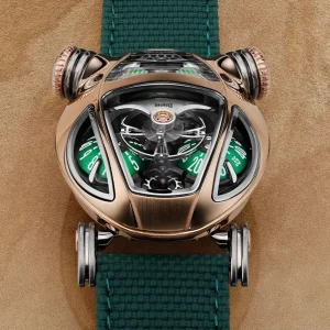 Customized Logo 3D Perspective Snake Theme Men’s Watch Stainless Steel Hollow Out Dial Green Nylon Waterproof 30m