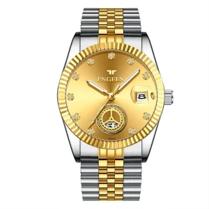 Customized Logo Fashion Business Men’s Luxury Waterproof Quartz Glass Alloy Stainless Steel Band Pointer Watch