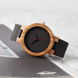 Customized Own Logo Low Moq Strap With Blank Wood Japan Quartz Wrist Watch Leather Band Minimalist Fashion Man Woman Watches Oem