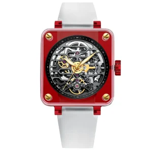 Customized Square Automatic Wrist Watch Waterproof Tourbillon Skeleton Movement Sapphire Mechanical Watch for Men