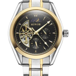 Customized Steel Strip Hollowed Out Luxury Business Mechanical Automatic Men’s Watch