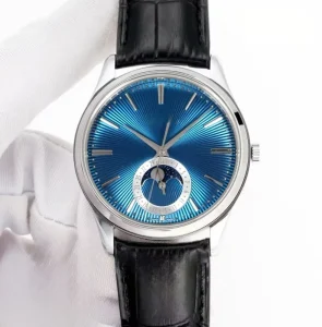 Customized luxury stainless steel moon phase fully functional men’s automatic mechanical business wristwatch