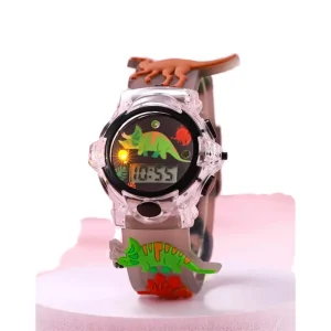Cute Cartoon Dinosaur Pattern Acrylic Digital Watch Eco-Friendly Luminous Watch for Kids