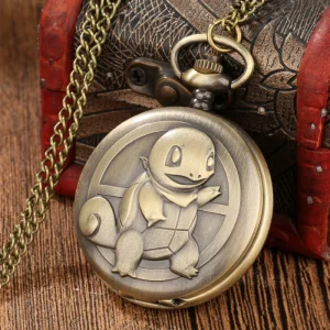 Cute Turtle Pocket Watch for Cosplay Accessory Antique Style Cartoon Anime Pendant Necklace for Fans Gift Souvenir