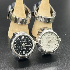 Cyberpunk Ring Watch Fluted Bezel Stainless Steel Fastener Multi Shapes Statement Creative Streetwear Jewelry