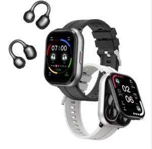 D12 Smart Watch with TWS Earphone 2.01 Inch Large Screen Wireless Calling Classic Watch Health Monitoring Smart Watch