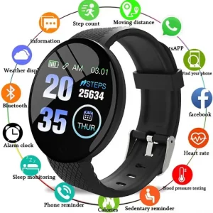 D18 Smart Watch for Men Women Digital OLED Sports Fitness Tracker Blood Pressure Monitoring Waterproof Compass Shenzhen Rubber
