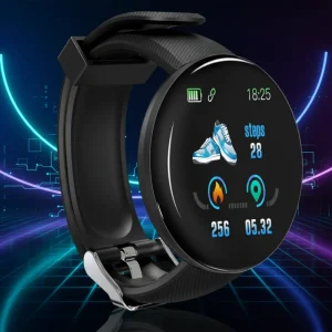 D18 Smart Watch for Men and Women Round Design Waterproof Sport Fitness Tracker for Android & IOS