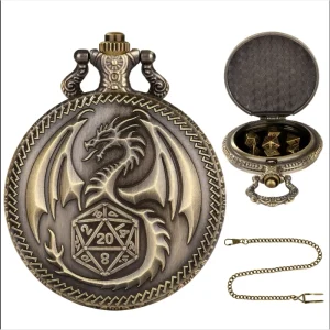 D&D Dragon Double Swords Antique Metal Steampunk Mini Dice Case DND Party Dice Set Role Playing Board