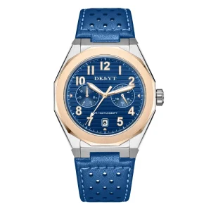 DK&YT Trendy Design Luxury Large Dial Luminous Week Display Leather Reloj Quartz Movement Men’s Quartz Watch