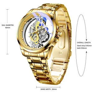 Design Genuine Leather Watch Men With Logo Wristwatch Relojes Hombre Private Label Luxury Skeleton Wrist Watches Manufacturer