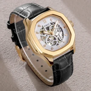 Designer Skeleton Automatic Mechanical Hand Ladies Diamond Watch Luxury Stainless Steel Custom Logo Wrist Watch for Women