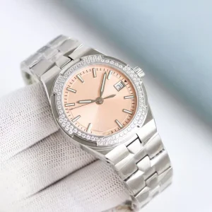 Designer Style Luxurious Stainless Steel Strap Full Diamond Case Sapphire Crystal Mirror Men’s Automatic Mechanical Watch