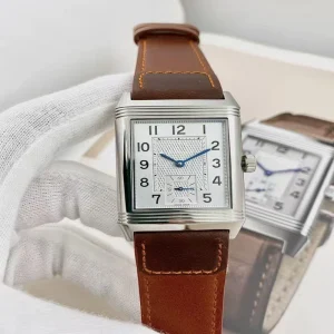 Designer Watch Sapphire Fine Steel Case Reversible Dual Time Zone Waterproof Automatic Mechanical Square Watch