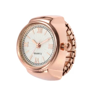 Diamond Crystal Rhinestone Ring Watch Gold Rose Gold Rome Elegant Unisex Finger Watch Factory Outlet