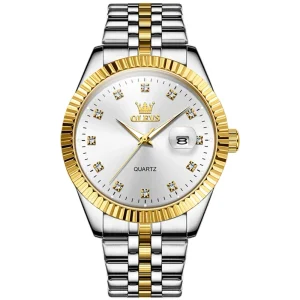 Diamond Hardlex Watch for Man Stainless Steel Strap Men’s Watches Original Luxury Quartz Waterproof Date Wristwatch