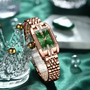 Diamond Luxury Women’s Watch Rose Gold Quartz Wristwatch Fashion Ladies Wrist Watch