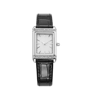 Diamond Square Women’s Quartz Watch Pointer Dial Alloy Case Waterproof Leather Strap Light Luxury Charm Fashion