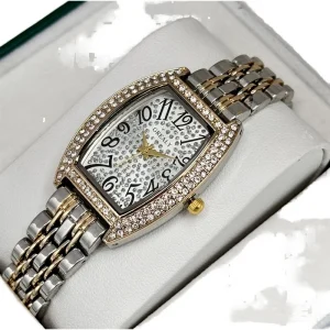 Diamond Star Women’s Watch with Wine Barrel Digital Dial Alloy Case Quartz Movement Glass Dial Window