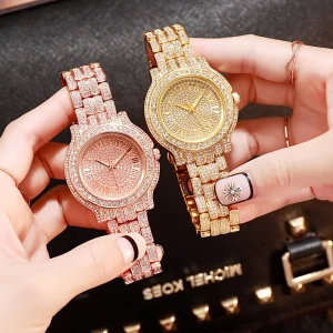Diamond Wrist Watches Luxury Bling Quartz Watch Colorful Men Wristwatch Manufacturer
