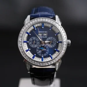 Diamond-studded Business-style Men’s Waterproof Luminous Mechanical Watch