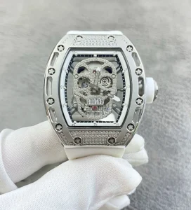 Diamond-studded Skull Tourbillon Watch Men’s Business Sports Skeleton Mechanical Wristwatch