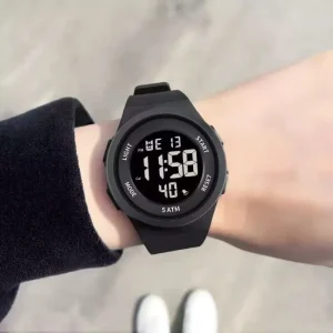 Digital Dial Display Silicone Leisure Watch for Kids Sports Outdoor
