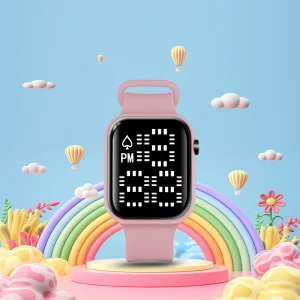 Digital Dial Display for Unisex Students and Children White Silicone Sports Luxury