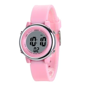 Digital Dual Time Clock Fashion Design Sports Cartoon Kids Wristwatch Silicone Stop Watch Gift for Girls