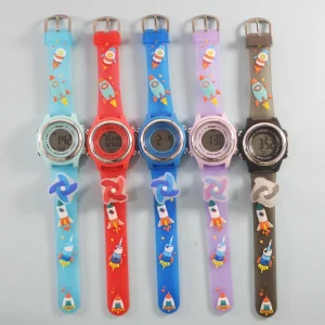 Digital Kids Watch with Bright Dial Clear Numbers Water Resistant 10m Chronograph LED Movement PU Band