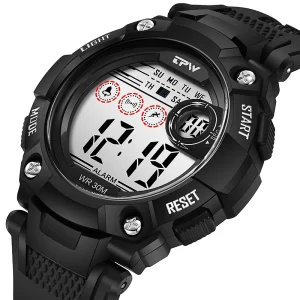 Digital Men’s Sports Watch Waterproof Digital Watch Fashion Electronic Wristwatch Stop Watch