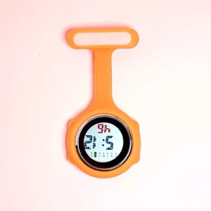 Digital Silicone Rubber Nurse Watch Unisex Alloy Case 1ATM Waterproof