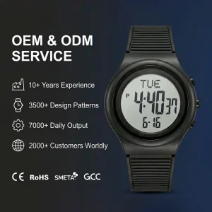 Digital Sport Watch Soft Silicone Strap Dual Calendar Custom Logo Student Electronic Wristwatch Manufacturer