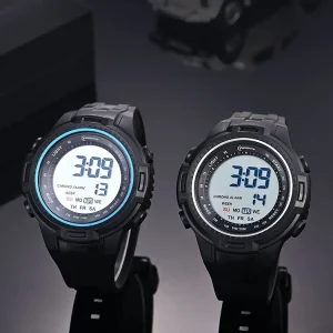 Digital Watch 12/24 Hours Chronograph Alarm Watch for Man