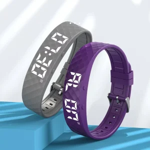 Digital Watches 8 Set Vibration Alarms Timer Eco-friendly Silicone Wristwatch Waterproof with CE ROSH Certified